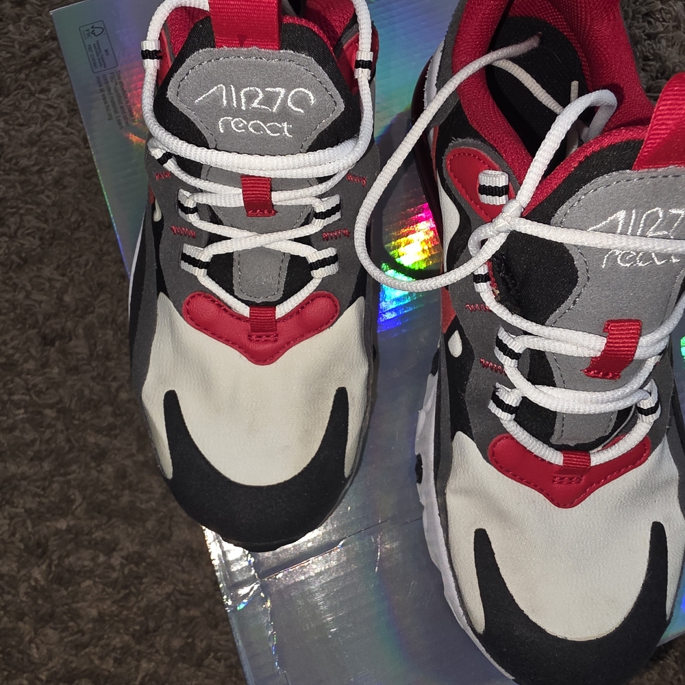 Nike Kids Sneakers in Red, Black, and White - Picture 2 of 6